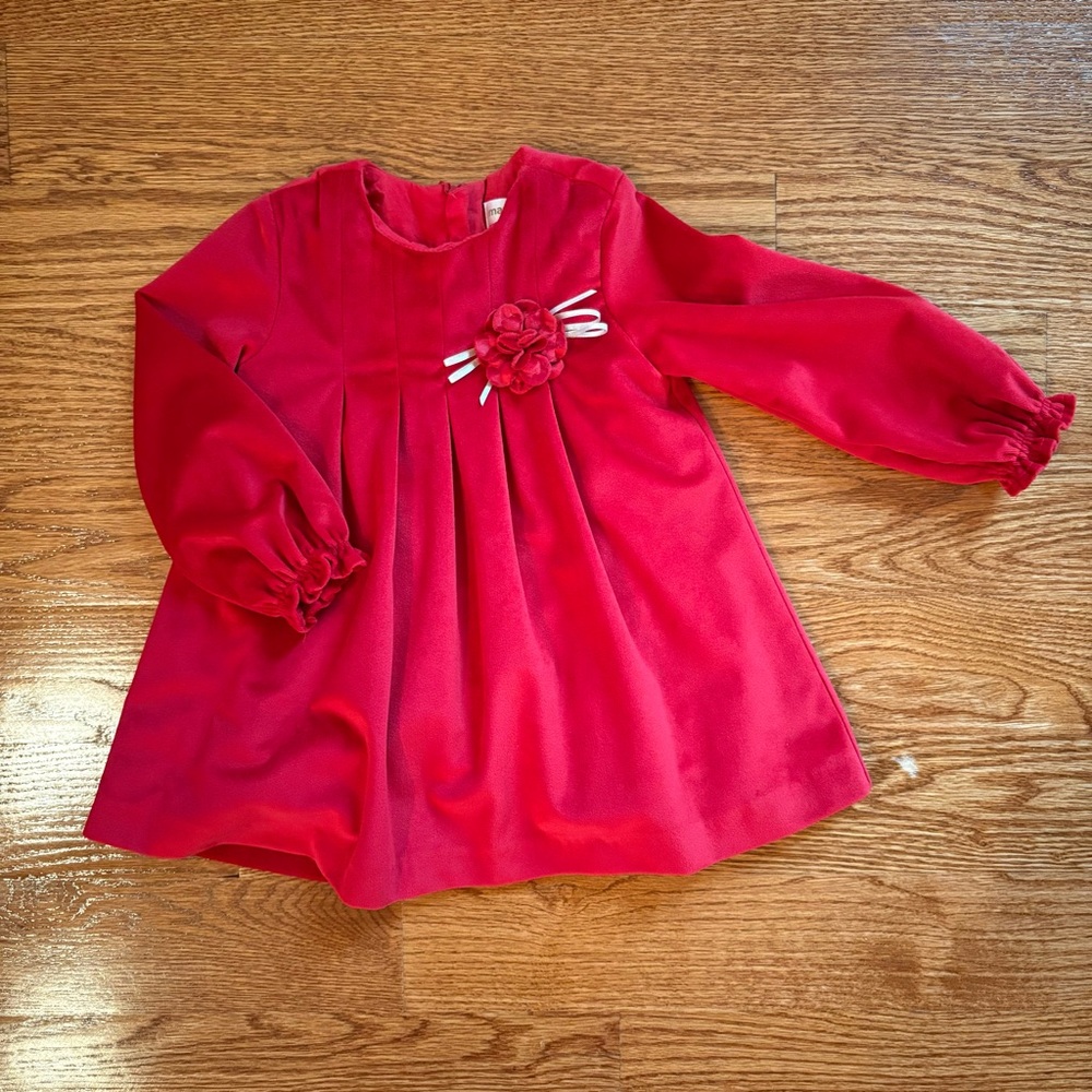 mayoral 18M bright red velvet holiday dress